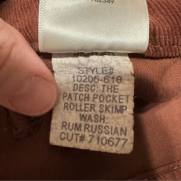 MOTHER NWT The Cord Patch Pocket Roller Brown Corduroy Flare Pants - Picture 8 of 9